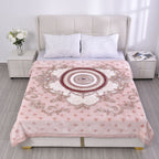 Wolkenweiche Decke mit floralem Muster, 200x230cm, beige