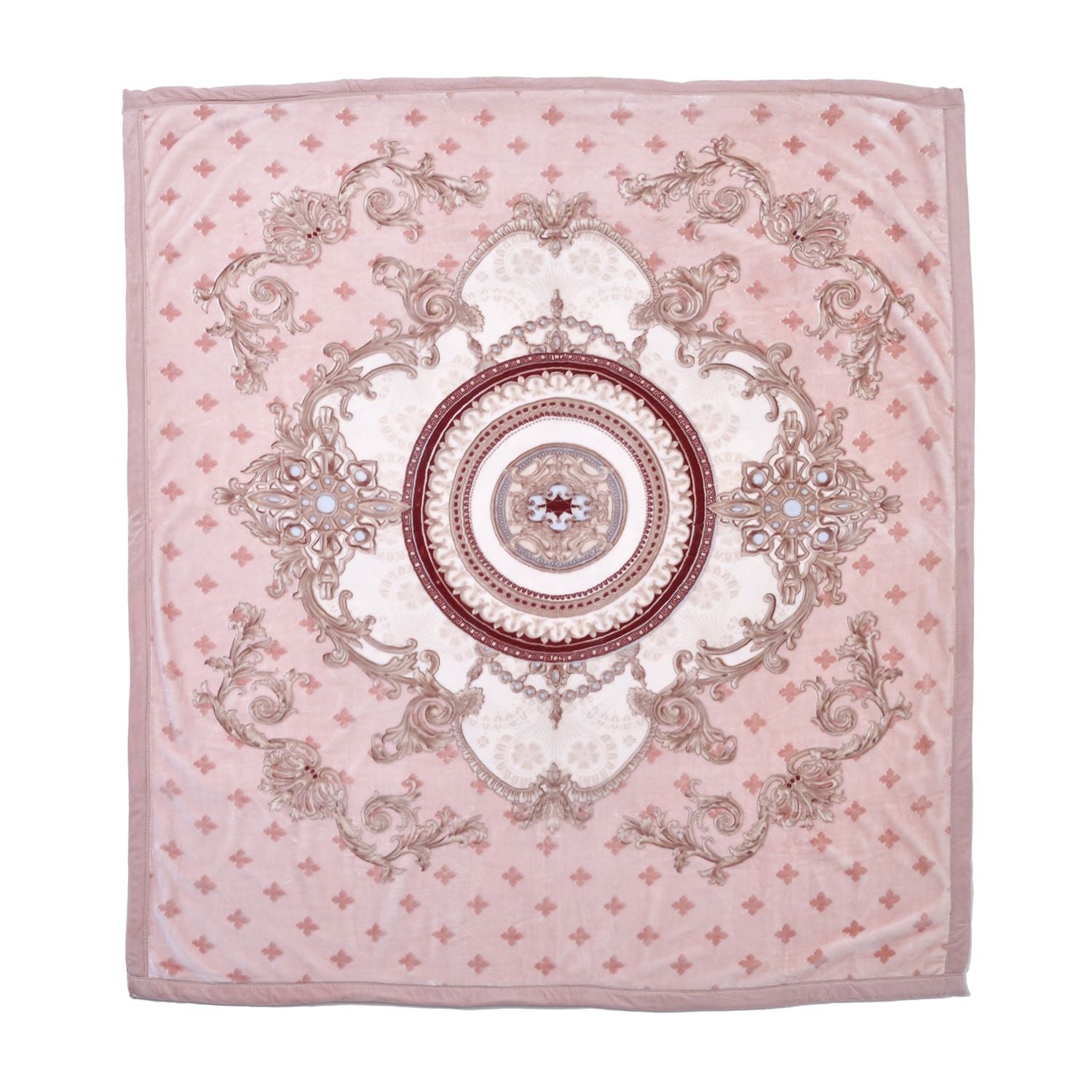 Wolkenweiche Decke mit floralem Muster, 200x230cm, beige