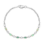 Natürliches, äthiopisches Welo Opal Armband, ca. 19 cm, 925 Silber platiniert ca. 0.97 ct