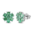 Kagem sambische Smaragd-Ohrringe, 925 Silber platiniert ca. 1,77 ct