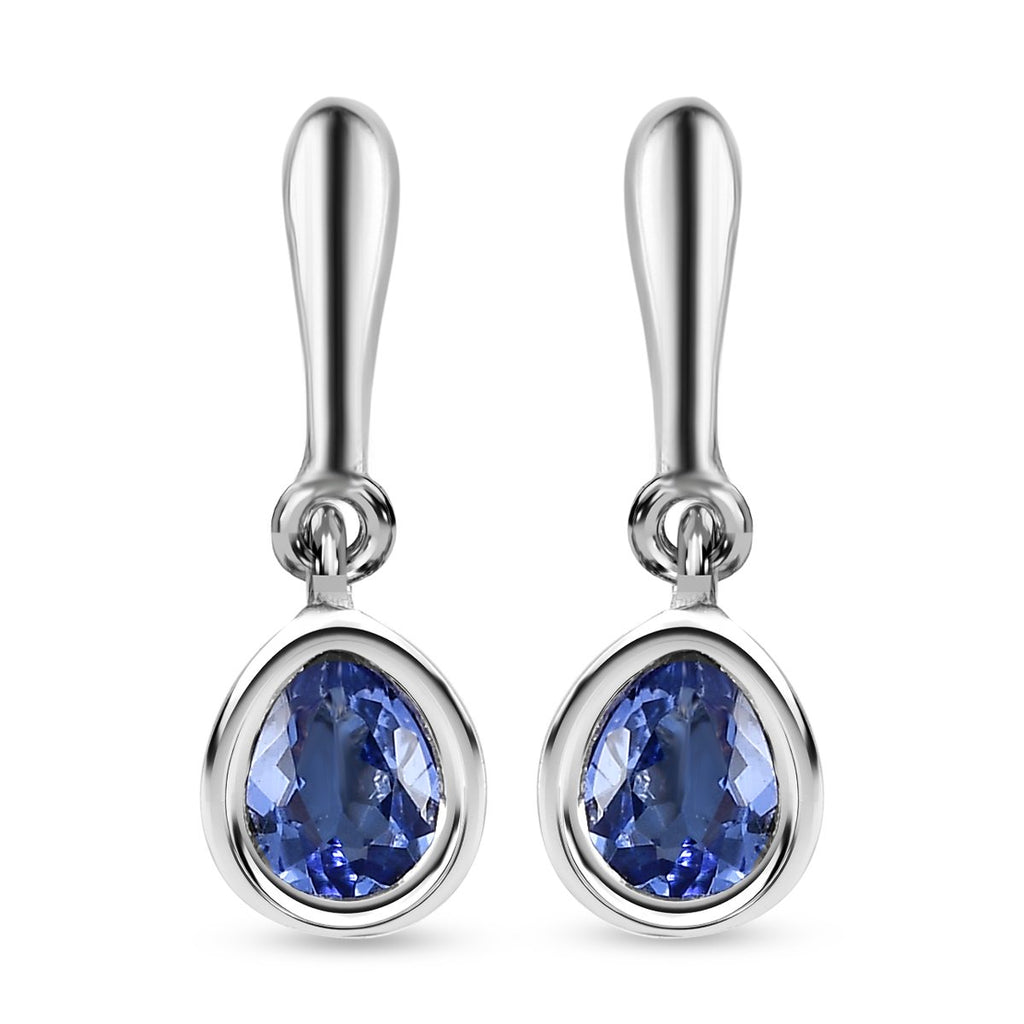 AA Tansanit-Ohrringe, 925 Silber platiniert ca. 0.62 ct