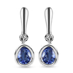 AA Tansanit-Ohrringe, 925 Silber platiniert ca. 0.62 ct