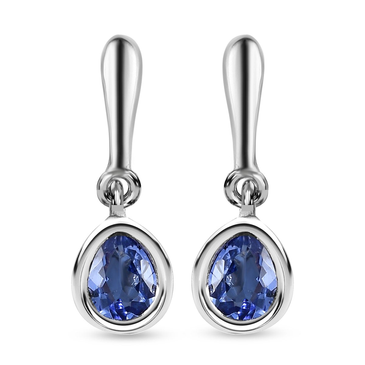 AA Tansanit-Ohrringe, 925 Silber platiniert ca. 0.62 ct