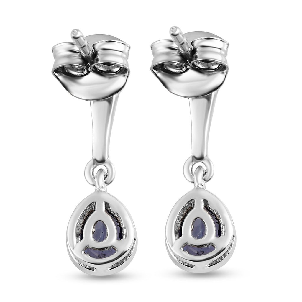 AA Tansanit-Ohrringe, 925 Silber platiniert ca. 0.62 ct