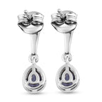 AA Tansanit-Ohrringe, 925 Silber platiniert ca. 0.62 ct