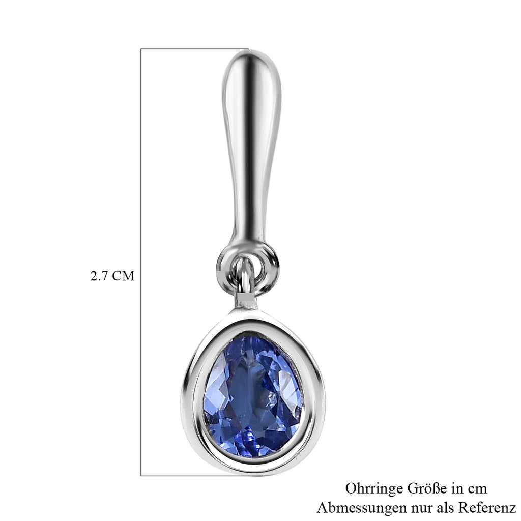 AA Tansanit-Ohrringe, 925 Silber platiniert ca. 0.62 ct
