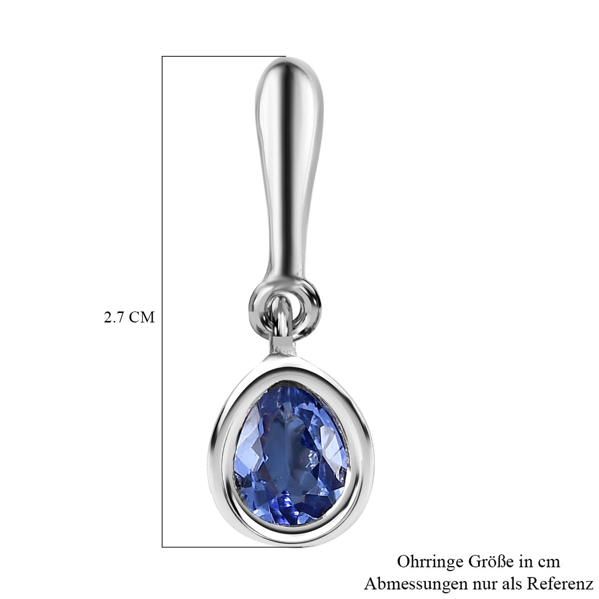 AA Tansanit-Ohrringe, 925 Silber platiniert ca. 0.62 ct