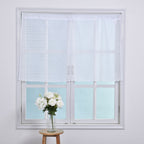 Gardinen mit verstellbarer Metallstange, gestrickter Stoff, 145x90cm, gewebt, kleine Blumen