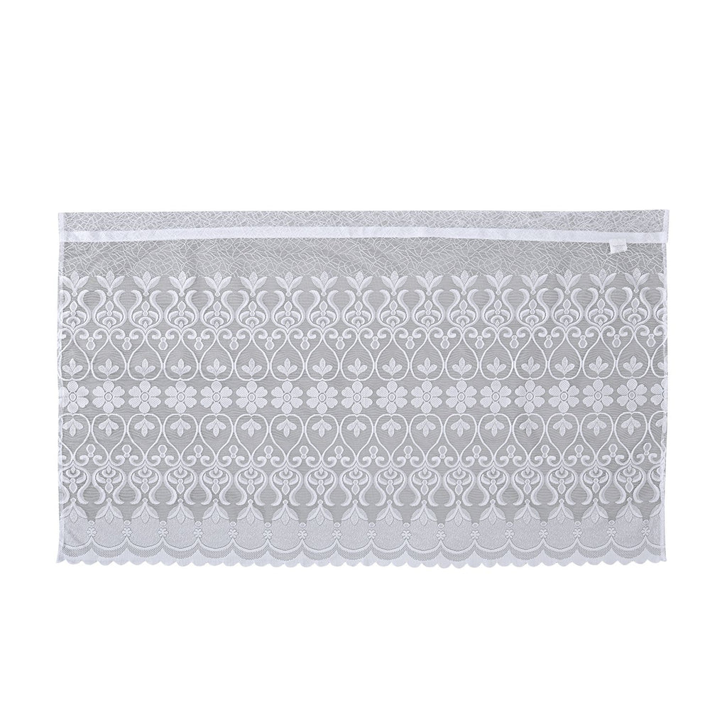Gardinen mit verstellbarer Metallstange, gestrickter Stoff, 145x90cm, gewebt, Blumen
