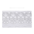 Gardinen mit verstellbarer Metallstange, gestrickter Stoff, 145x90cm, gewebt, weiß, Große Blumen
