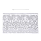 Gardinen mit verstellbarer Metallstange, gestrickter Stoff, 145x90cm, gewebt, weiß, Große Blumen