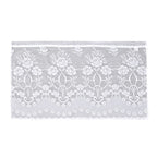Gardinen mit verstellbarer Metallstange, gestrickter Stoff, 145x90cm, gewebt, weiß, Große Blumen