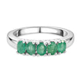 Kagem sambischer Smaragd-Ring, 925 Silber platiniert (Größe 16.00) ca. 0,82 ct