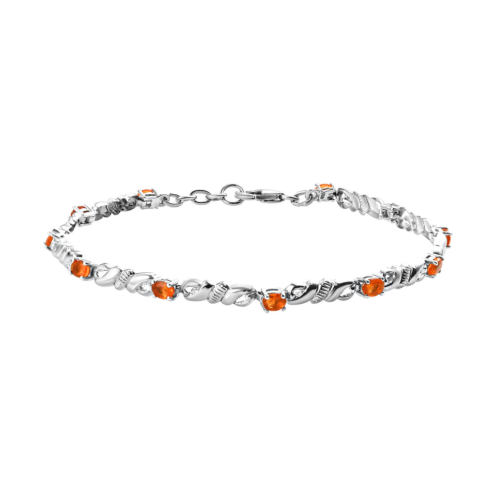 Salamanca Feueropal-Armband, ca. 20 cm, 925 Silber platiniert ca. 1,32 ct