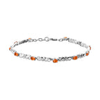 Salamanca Feueropal-Armband, ca. 20 cm, 925 Silber platiniert ca. 1,32 ct