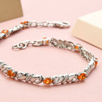 Salamanca Feueropal-Armband, ca. 20 cm, 925 Silber platiniert ca. 1,32 ct
