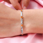 Salamanca Feueropal-Armband, ca. 20 cm, 925 Silber platiniert ca. 1,32 ct