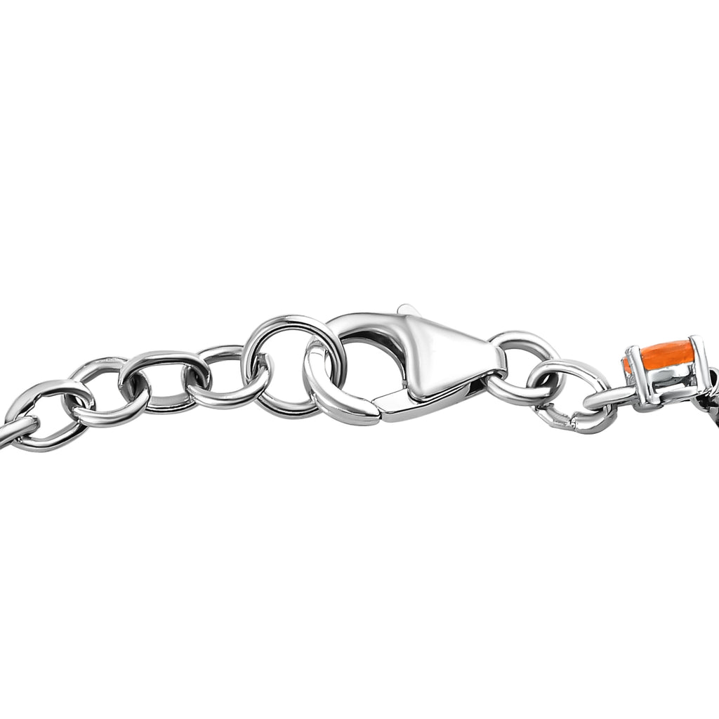 Salamanca Feueropal-Armband, ca. 20 cm, 925 Silber platiniert ca. 1,32 ct