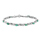 Kagem sambisches Smaragd-Armband, ca. 19 cm, 925 Silber platiniert ca. 1.29 ct