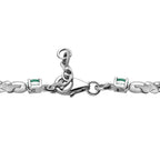 Kagem sambisches Smaragd-Armband, ca. 19 cm, 925 Silber platiniert ca. 1.29 ct