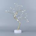 Warmweiße 36 LED Baum Lampe, Größe 50 cm, 3xAA (nicht inkl.), Gold und Weiß