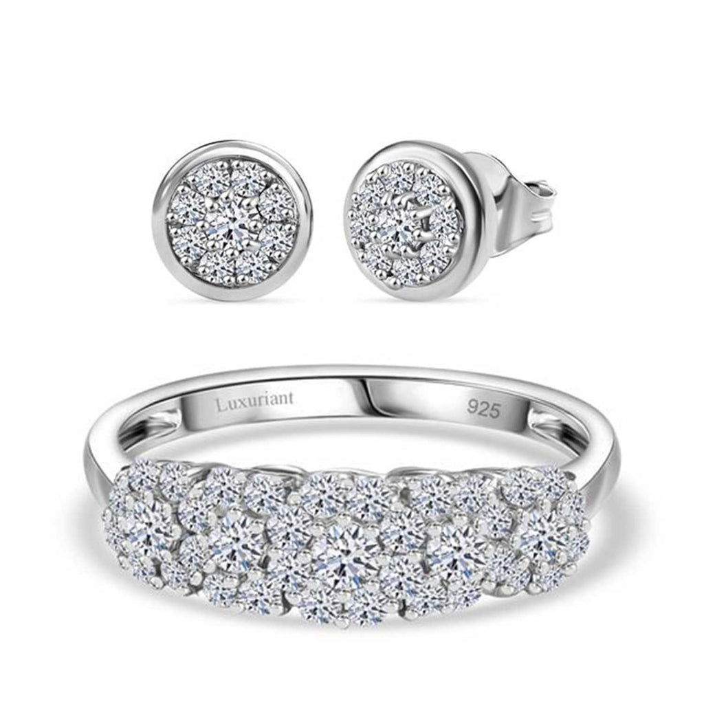 LUXURIANT DIAMOND- Cluster Duo: SI-GH Labor-Diamant-Ohrringe & Ring