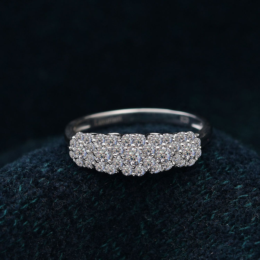 LUXURIANT DIAMOND- Cluster Duo: SI-GH Labor-Diamant-Ohrringe & Ring