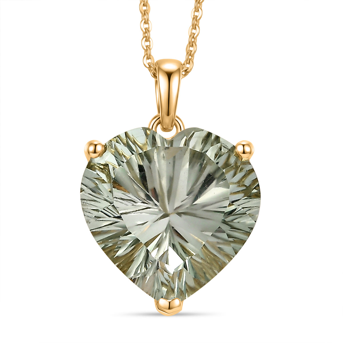 D'Joy AA Prasiolith Ring und Anhänger mit 50cm Kette