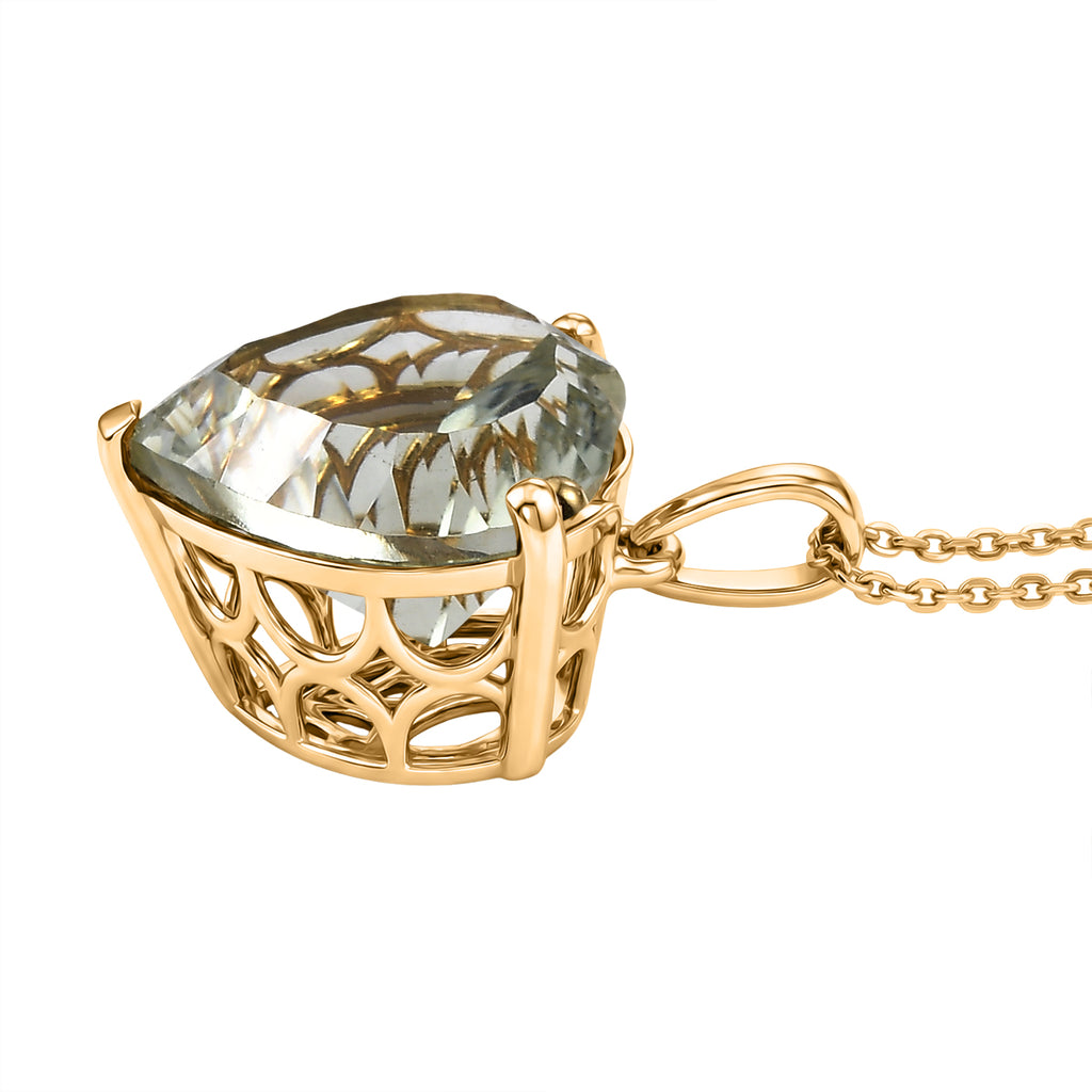 D'Joy AA Prasiolith Ring und Anhänger mit 50cm Kette