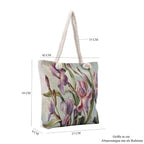 Jacquard gewebte Jute-Tasche, mit Lilie Design, 42x34 cm