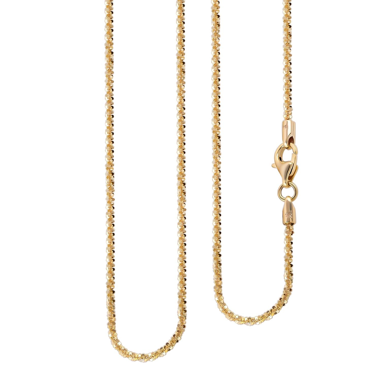 Funkelkette, ca. 50 cm, 375 Gold ca. 2,80g