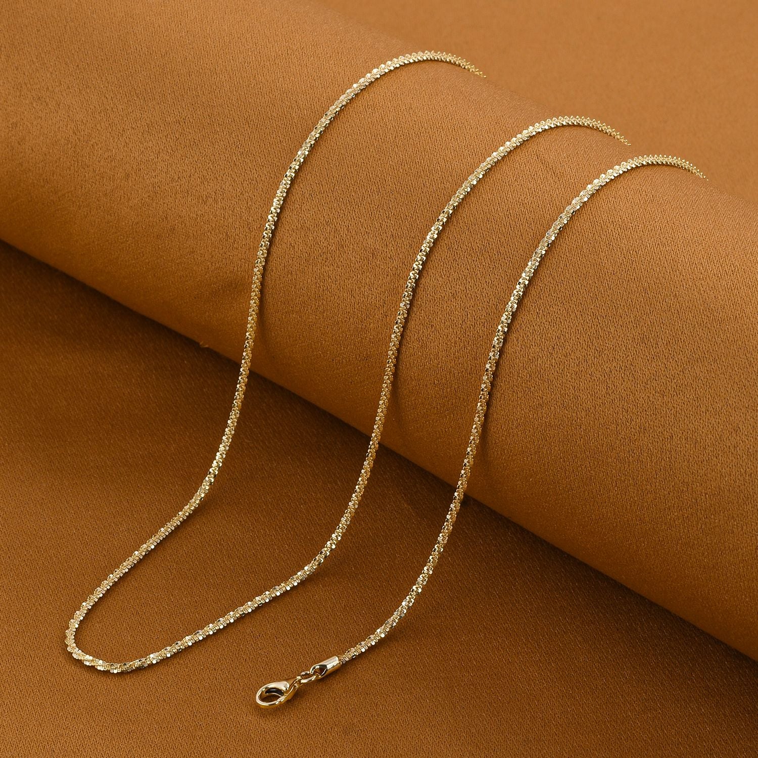 Funkelkette, ca. 50 cm, 375 Gold ca. 2,80g