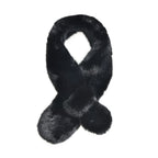 Flauschiger Kunst-Nerzpelz-Schlaufenschal, 89x11cm, Schwarz