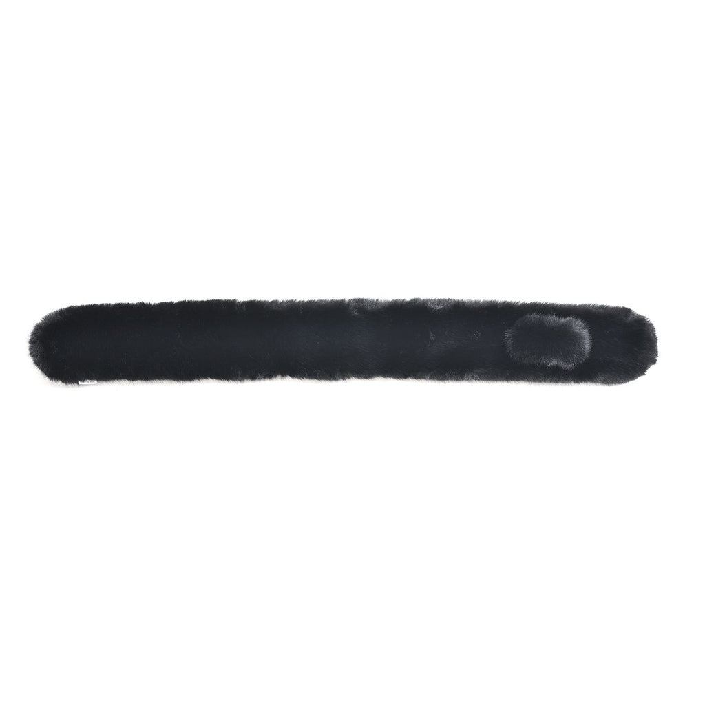 Flauschiger Kunst-Nerzpelz-Schlaufenschal, 89x11cm, Schwarz