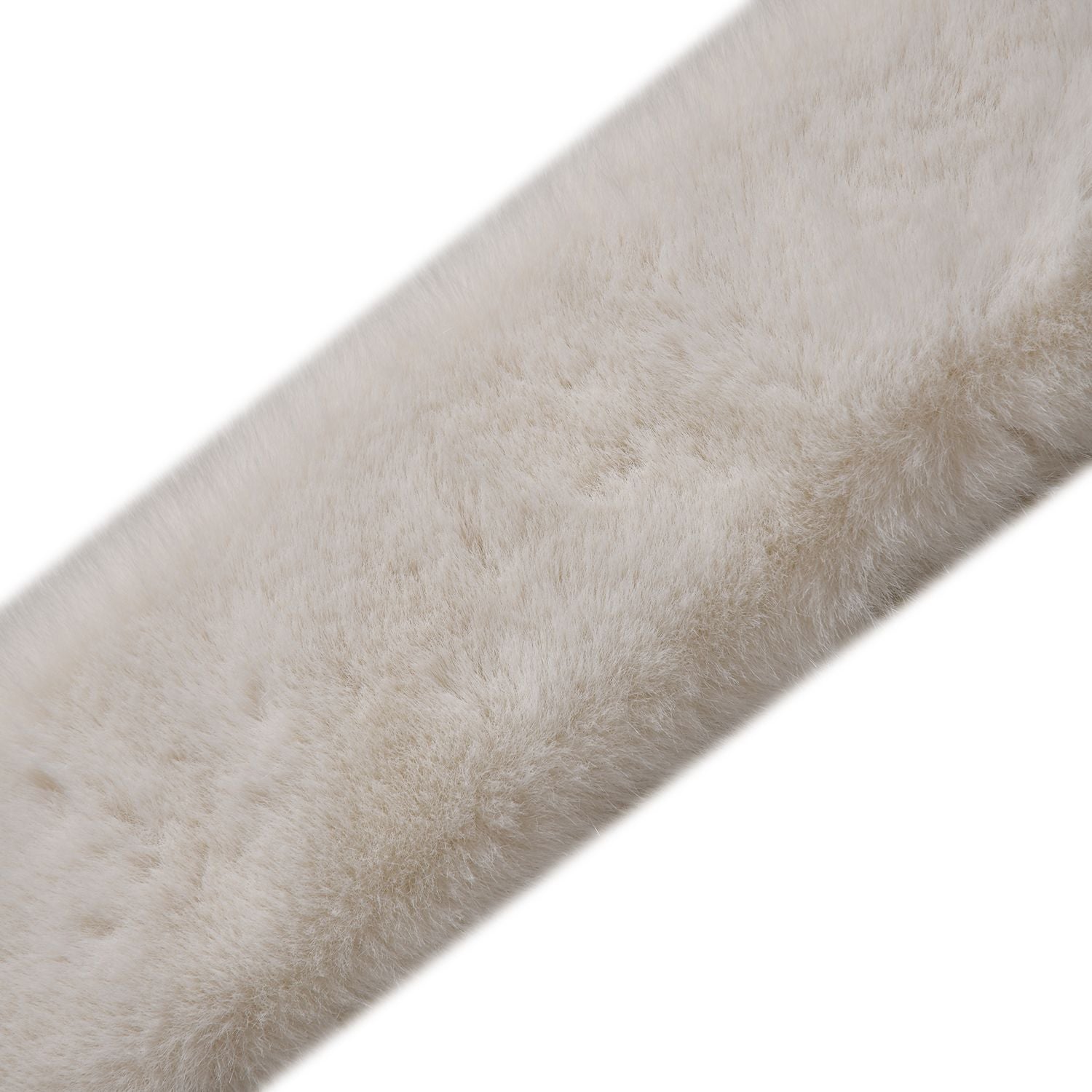 Flauschiger Kunst-Nerzpelz-Schlaufenschal, 89x11cm, Creme