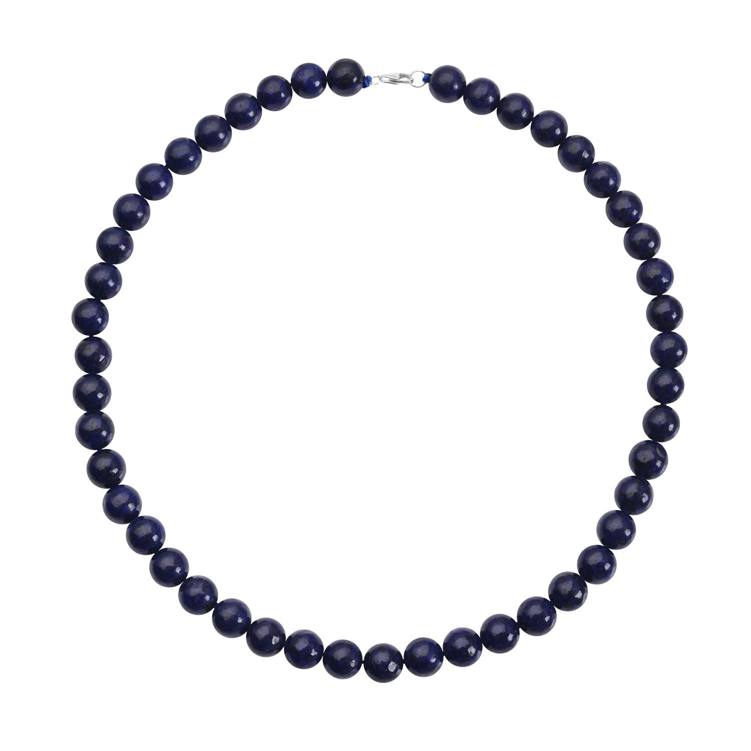 Lapislazuli Halskette, ca. 45 cm, 925 Silber rhodiniert ca. 306,00 ct