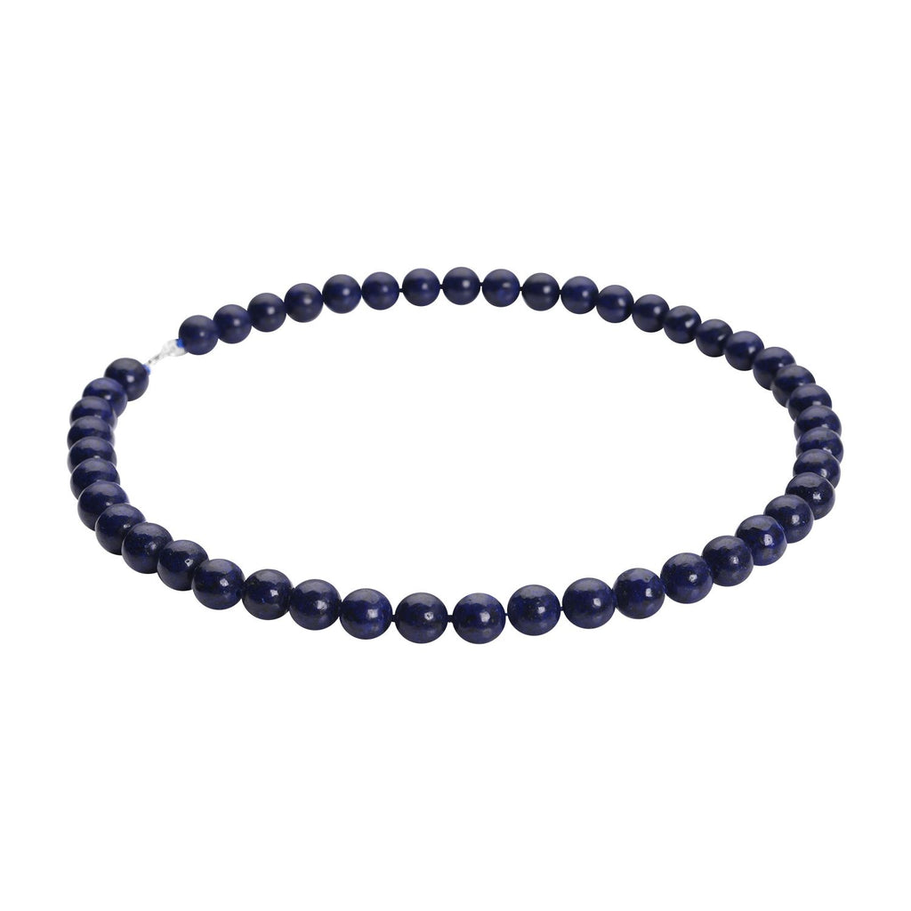 Lapislazuli Halskette, ca. 45 cm, 925 Silber rhodiniert ca. 306,00 ct