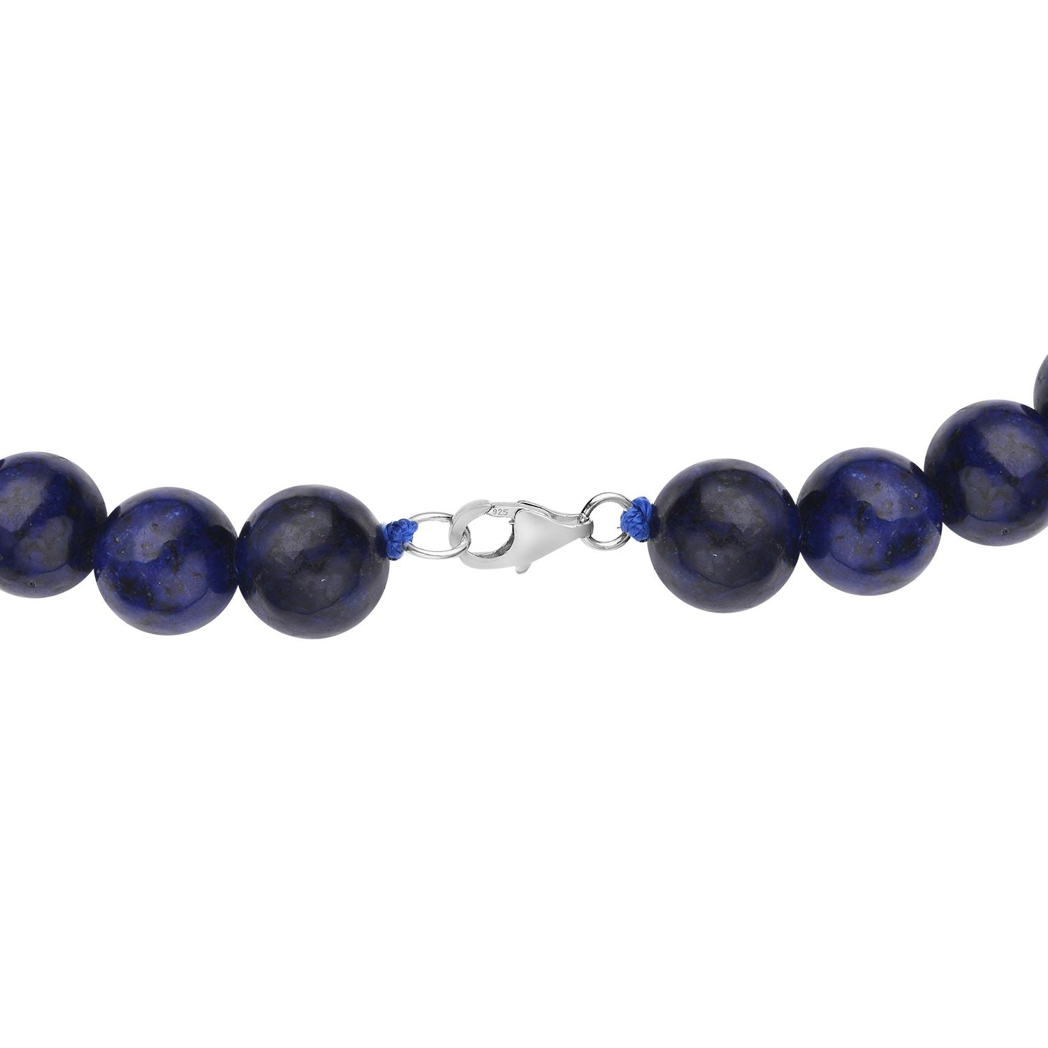 Lapislazuli Halskette, ca. 45 cm, 925 Silber rhodiniert ca. 306,00 ct