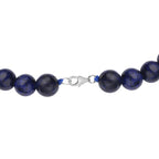 Lapislazuli Halskette, ca. 45 cm, 925 Silber rhodiniert ca. 306,00 ct