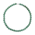 Grüne Aventurin Halskette, ca. 45 cm, 925 Silber rhodiniert ca. 306,00 ct