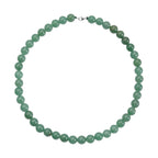 Grüne Aventurin Halskette, ca. 45 cm, 925 Silber rhodiniert ca. 306,00 ct
