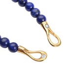 Lapislazuli Armband, ca. 20 cm, Edelstahl goldfarben ca. 112.50 ct
