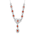 Purpurrote Feueropal und Zirkon-Halskette, 45 cm - 2,22 ct.