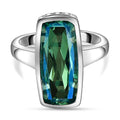 Pfau Triplett Quarz Ring, 925 Silber platiniert (Größe 17.00) ca. 6.81 ct