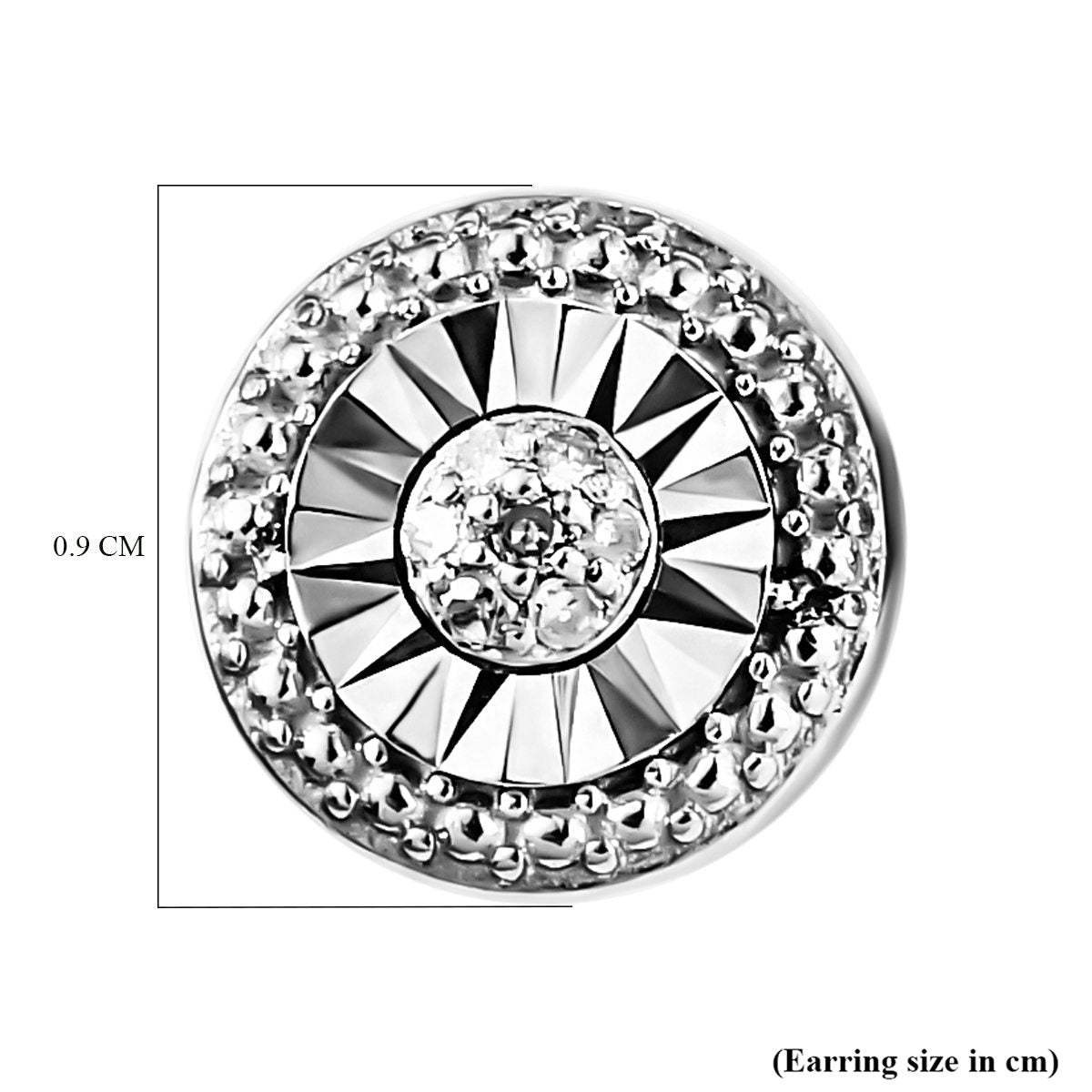 Weiße Diamant-Ohrstecker, 925 Silber platiniert ca. 0.05 ct