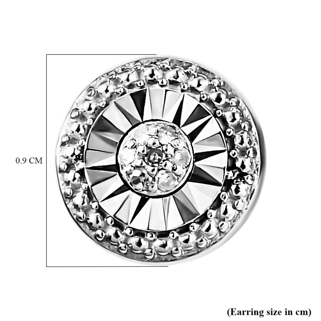 Weiße Diamant-Ohrstecker, 925 Silber platiniert ca. 0.05 ct