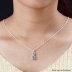 Kagem sambischer Smaragd und Zirkon Anhänger, 925 Silber platiniert, ca. 0.79 ct