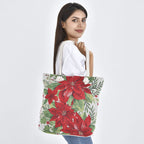 Jacquard gewebte Jute-Tasche mit Amaryllis Design, 42x34 cm