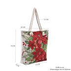 Jacquard gewebte Jute-Tasche mit Amaryllis Design, 42x34 cm