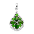 Natürlicher Chromdiopsid Anhänger, 925 Silber rhodiniert ca. 2.29 ct